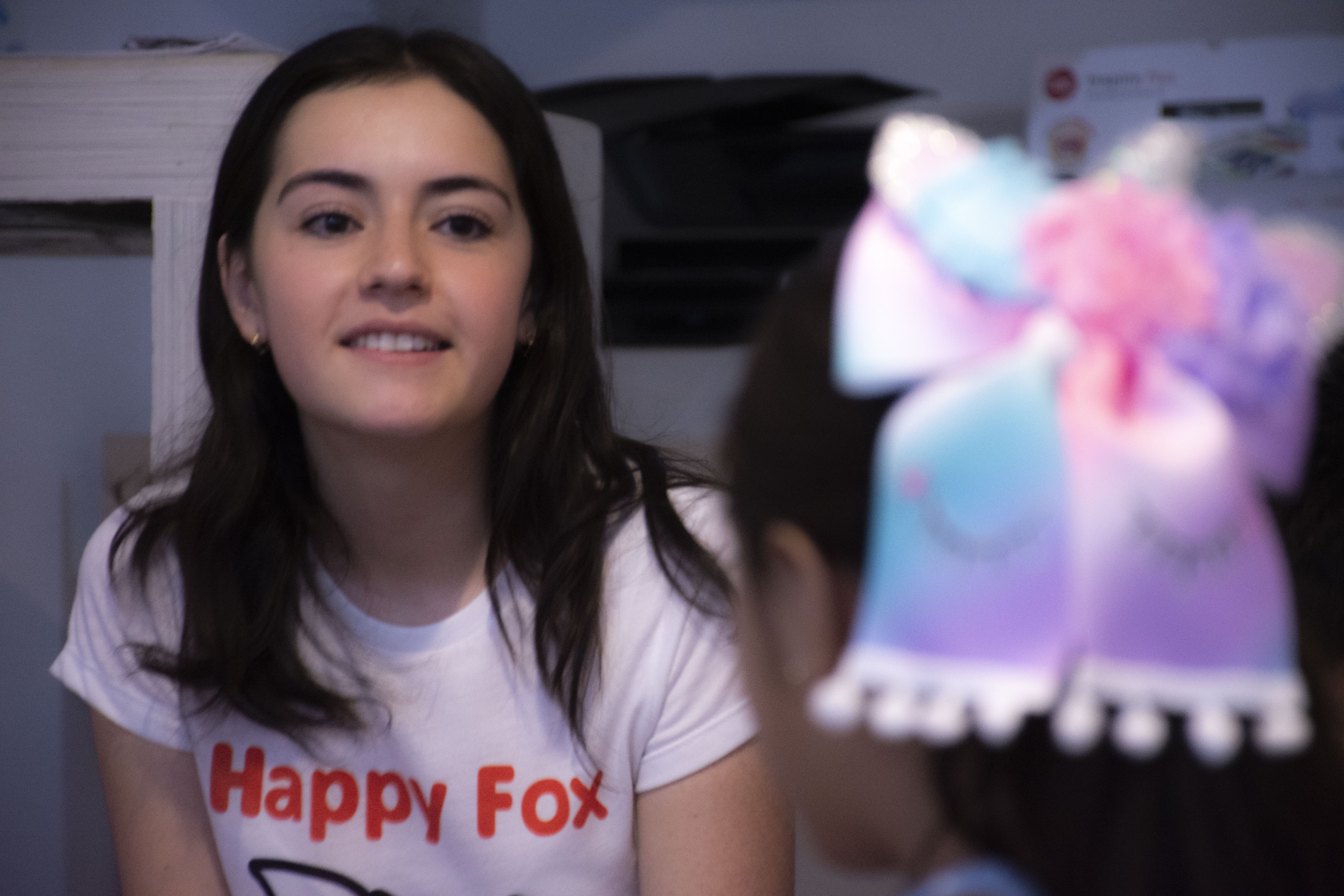 Portrait with EFA glasses, neon reflections